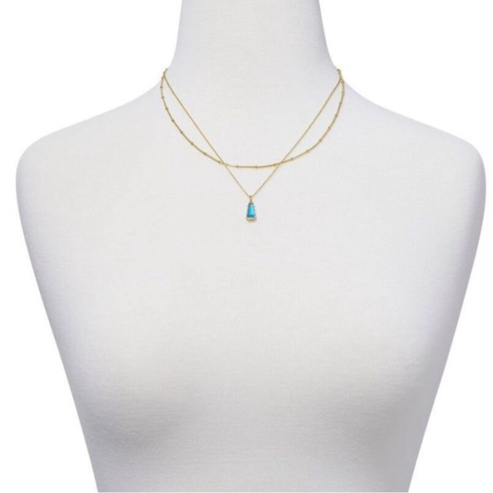 NWT Kendra Scott Serena Blue Pendant Multi Strand Necklace